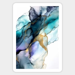 Green Coral Reef - Abstract Alcohol Ink Art Sticker